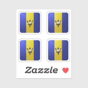 Barbados square glossy flag