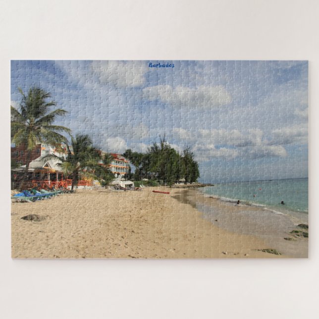 Barbados Sunny Beach Scene. Jigsaw Puzzle (Horizontal)