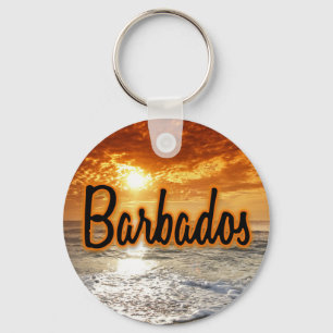 Barbados sunset key ring