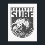 Barbados Surf Club Emblem  Postcard<br><div class="desc">Barbados Surf Club design with ocean wave illustration in a badge style.</div>