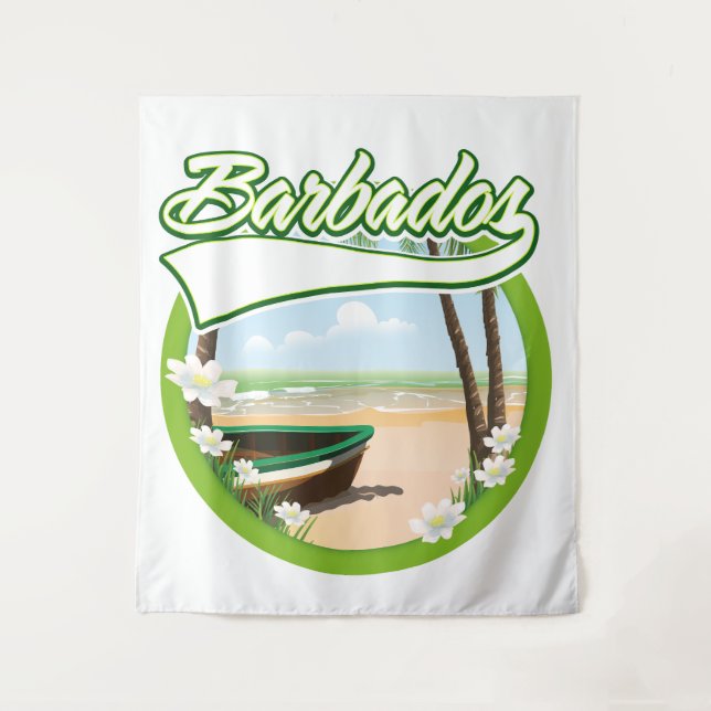 Barbados Travel logo Tapestry (Front)