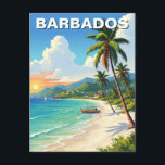 Barbados Travel Postcard<br><div class="desc">Crane Beach, located on the southeastern coast of Barbados, is one of the island’s most iconic and scenic stretches of sand. Nestled beneath a cliff and backed by the historic Crane Resort, this beach is famous for its pink-tinged sand, dramatic waves, and stunning turquoise water. The contrast between the soft...</div>