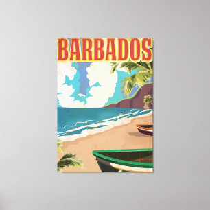 Barbados travel poster canvas print