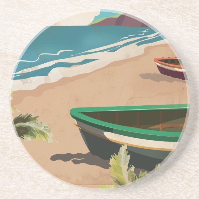Barbados travel poster coaster (Front)