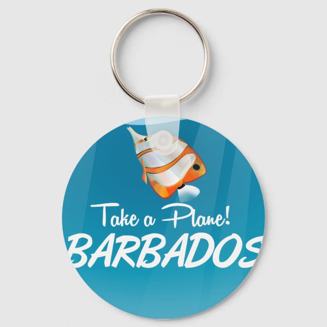 Barbados travel poster key ring (Front)