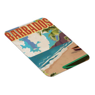 Barbados travel poster magnet