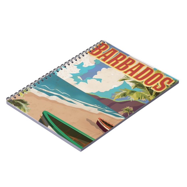 Barbados travel poster notebook (Left Side)