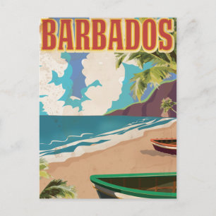 Barbados travel poster postcard