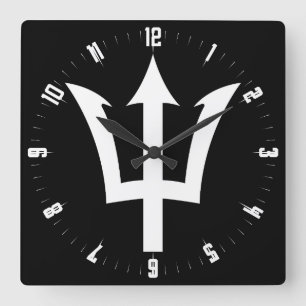 Barbados Trident  Square Wall Clock
