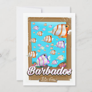 Barbados Tropical Fish travel poster Invitation