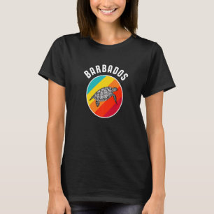 Barbados Vacation Souvenir Colourful Retro Turtle T-Shirt