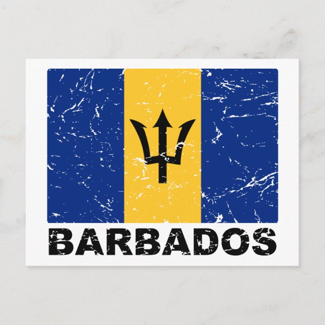 Barbados Vintage Flag Postcard (Front)