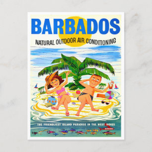 Barbados vintage travel postcard