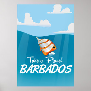 Barbados vintage travel poster
