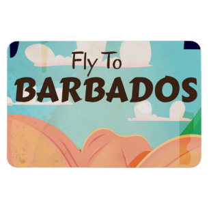 Barbados vintage travel poster magnet