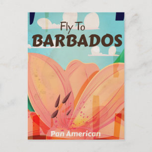 Barbados vintage travel poster postcard