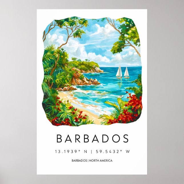 Barbados Watercolor 2 Poster (Front)