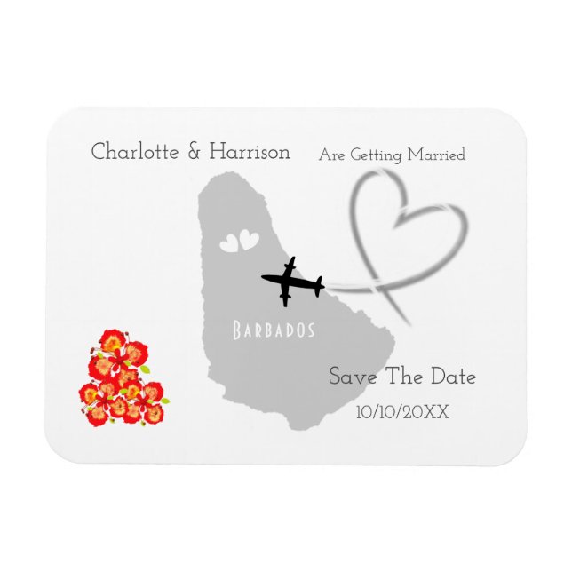 Barbados Wedding Destination Save The Date Magnet (Horizontal)