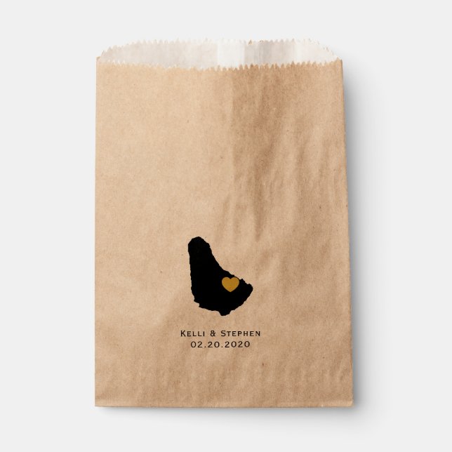 Barbados Wedding Favour Bags, Treat Bags (Front)