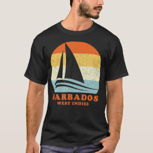 Barbados West Indies Vintage Sailboat Sailing Vaca T-Shirt