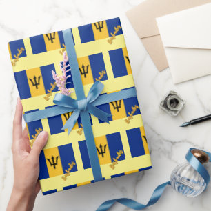 Barbados Wrapping Paper, yellow, Barbados Flag Paper
