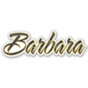 Barbara black gold lettering sticker