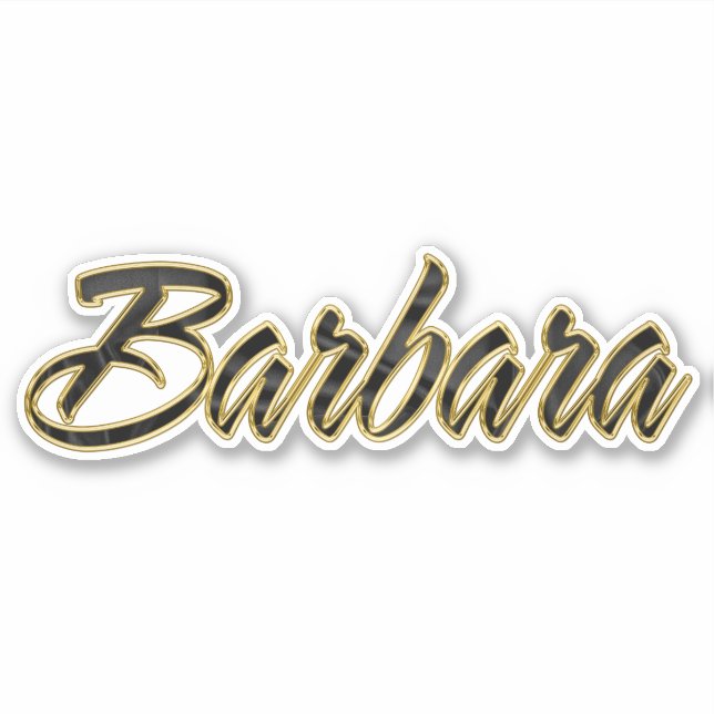 Barbara black gold lettering sticker (Front)