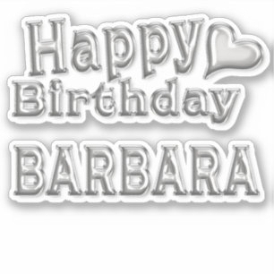 Barbara Happy Birthday silver sticker