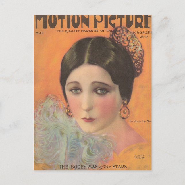 Barbara La Marr 1924 movie magazine Postcard (Front)