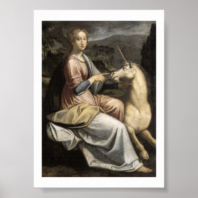 Barbara Longhi – Dame mit Einhorn – Unicorn Poster (Front)