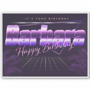Barbara Name First name lila retro Sticker Birthda