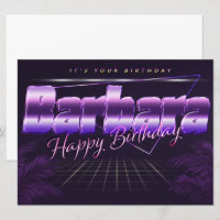 Barbara Name First Name lilac retro card birthday