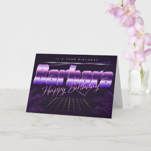Barbara Name Vorname lila retro Karte Geburtstag Card