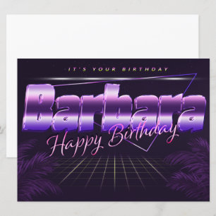 Barbara Name Vorname lila retro Karte Geburtstag Card