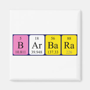 Barbara periodic table name magnet