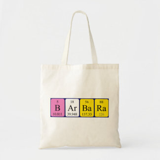 Barbara periodic table name tote bag