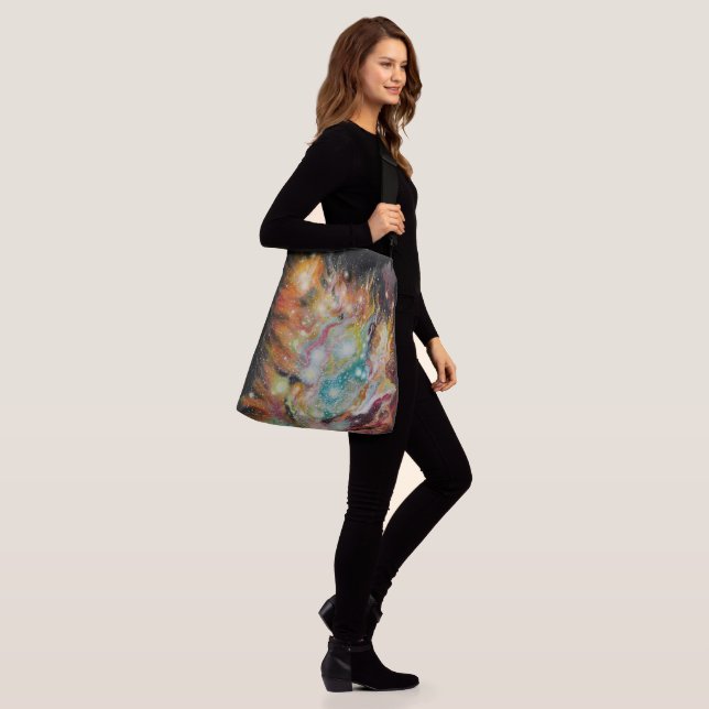 Barbara Sheehan Galaxy Nebula Artist Crossbody Bag (On Model)