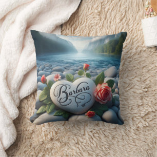 Barbara's Heart by the River Cushion