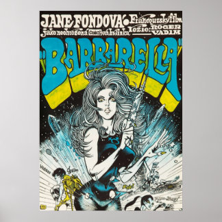 Barbarella Vintage Czech Movie Poster