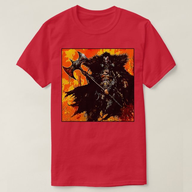 Barbarian Axe Warrior T-Shirt (Design Front)
