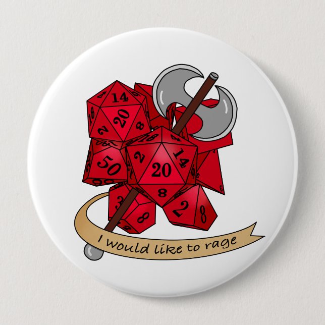 Barbarian Dice Design 10 Cm Round Badge (Front)
