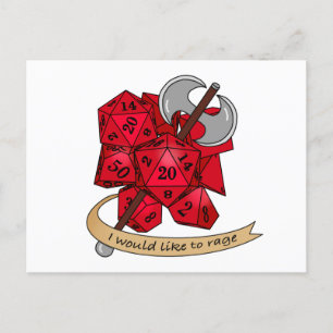 Barbarian Dice Design Announcement Postcard