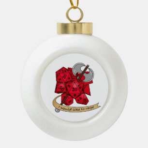 Barbarian Dice Design Ceramic Ball Christmas Ornament