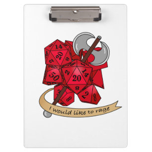 Barbarian Dice Design Clipboard