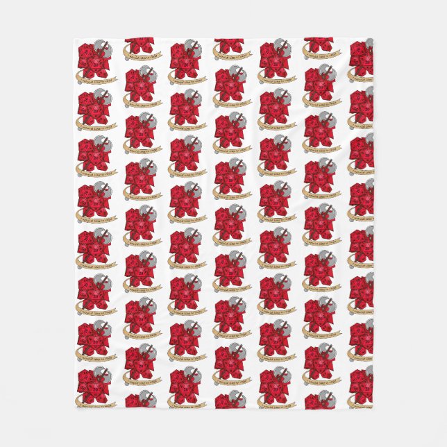 Barbarian Dice Design Fleece Blanket (Front)