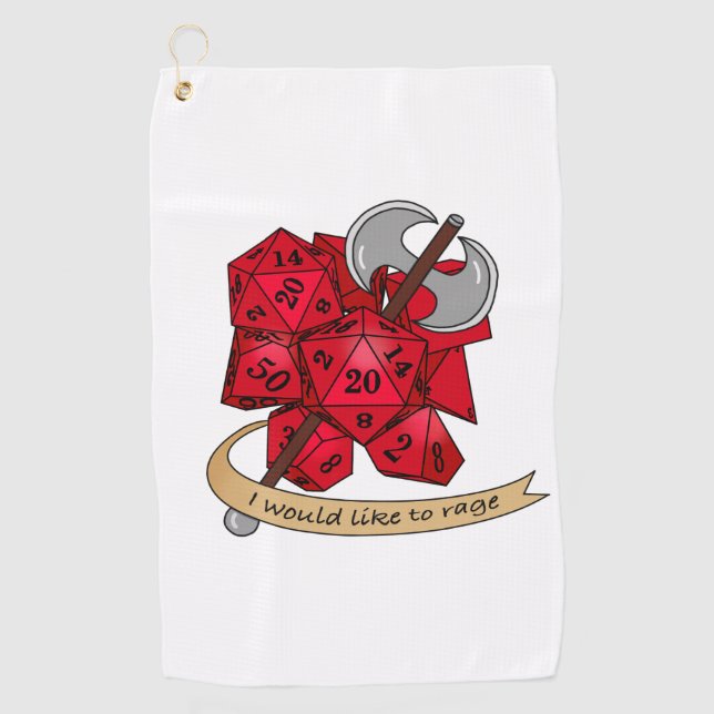 Barbarian Dice Design Golf Towel (Front)