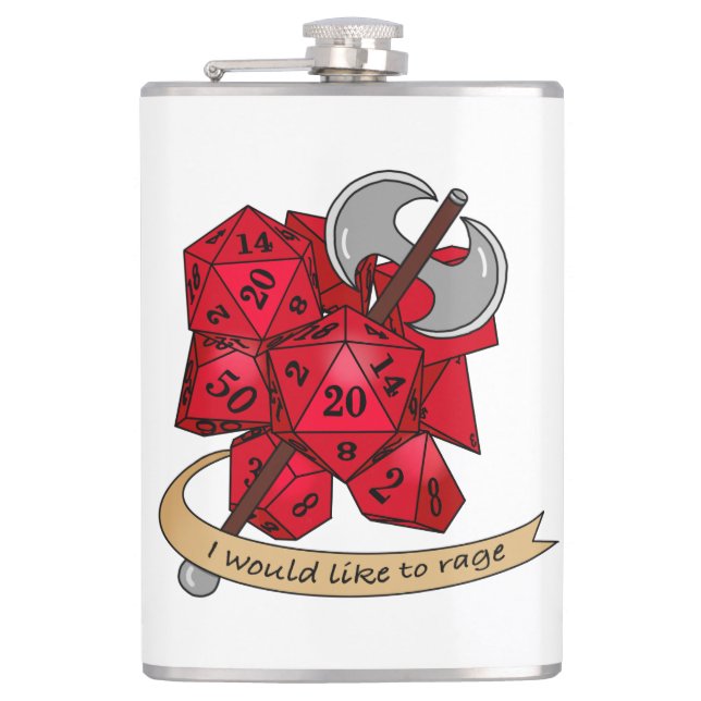 Barbarian Dice Design Hip Flask (Front)