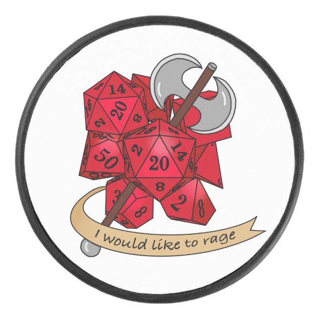 Barbarian Dice Design Hockey Puck (Front)