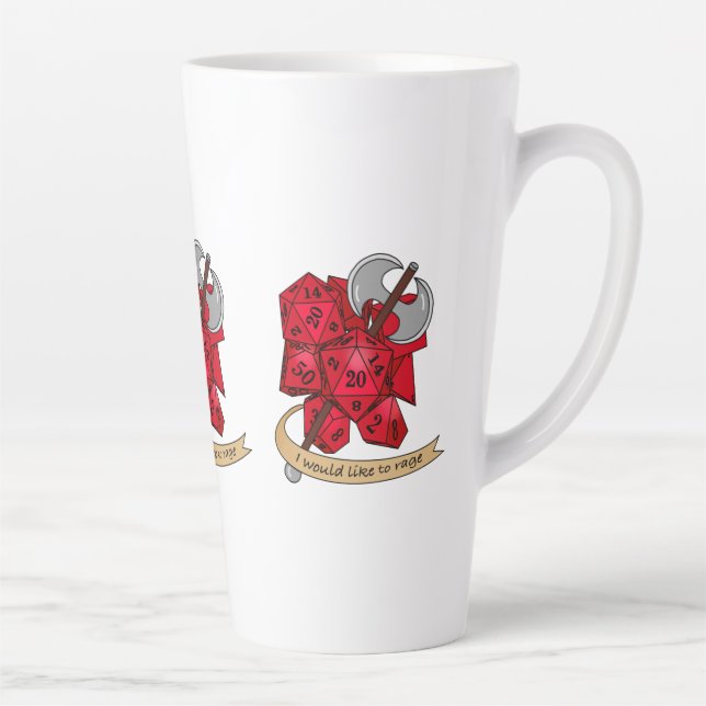 Barbarian Dice Design Latte Mug (Right)