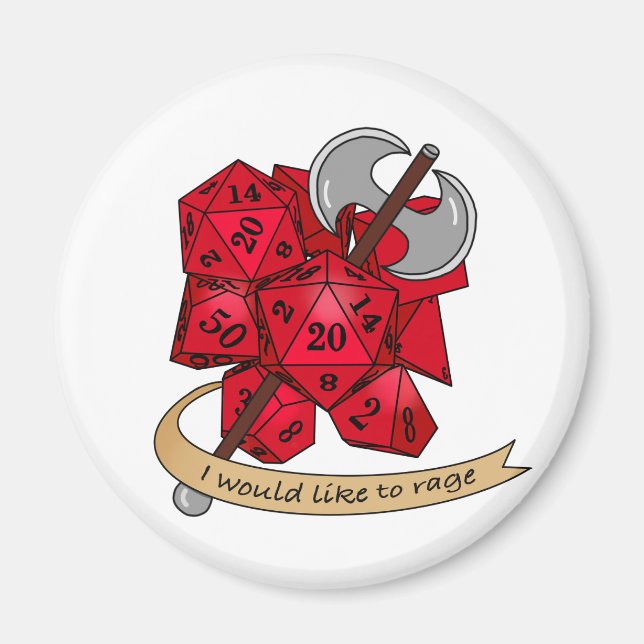 Barbarian Dice Design Magnet (Front)